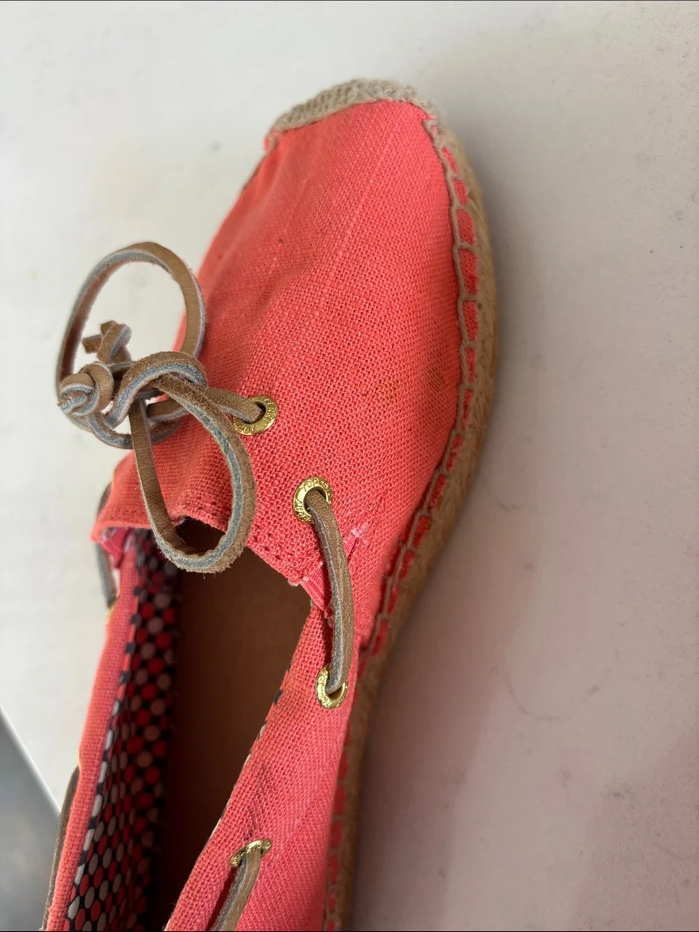 Sperry Salmon  Canvas Espadrille Boat Shoes -